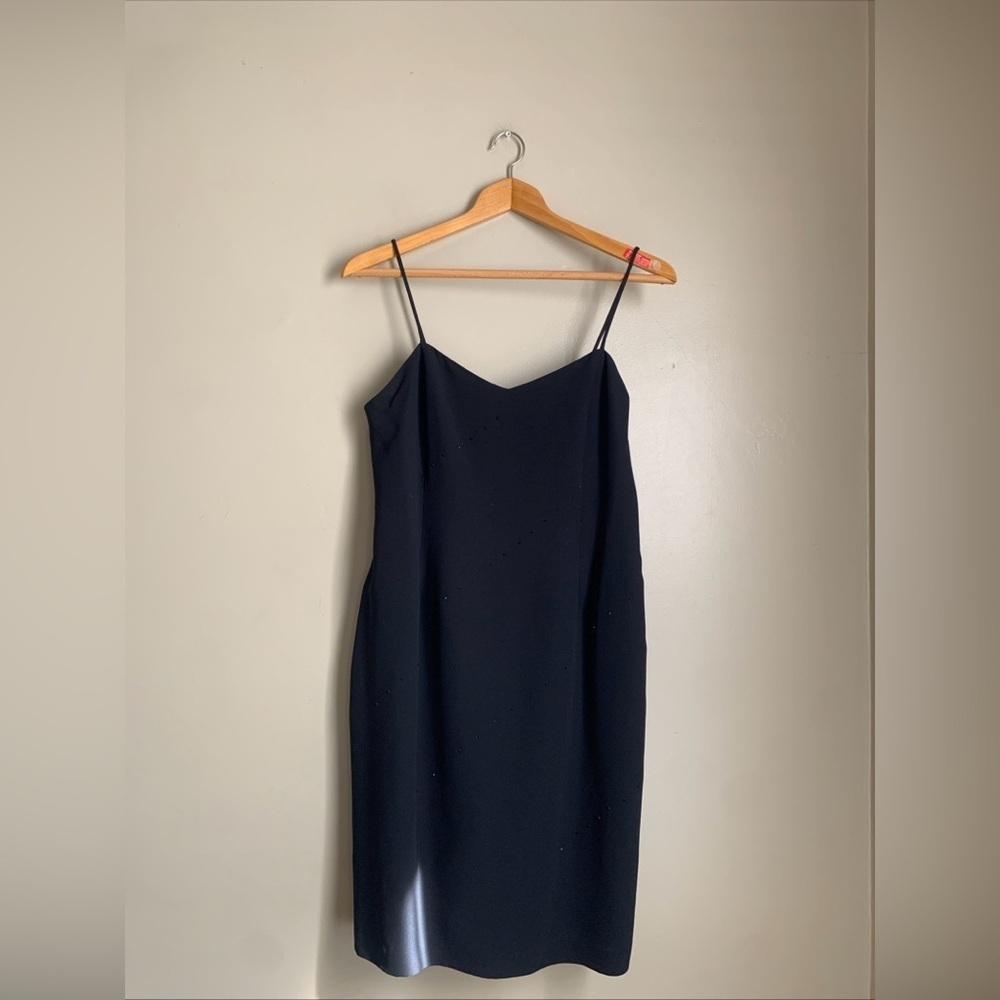 S.L. Fashions Beaded Little Black Dress Cocktail Mini Dress 90’s Y2k Size 14